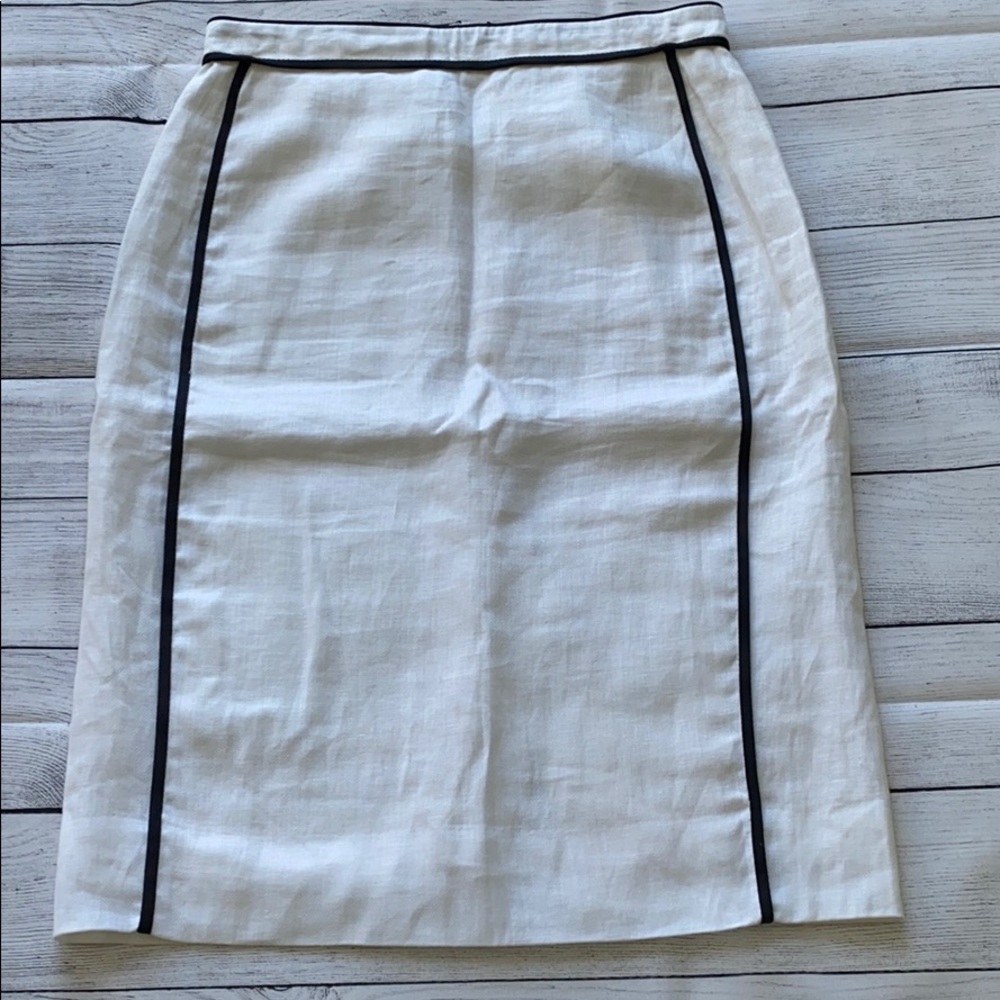 JCREW | Black/White Linen Skirt